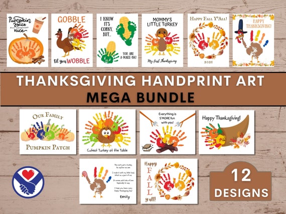 Thanksgiving Handprint Art MEGA Bundle  Handprint DIY Craft