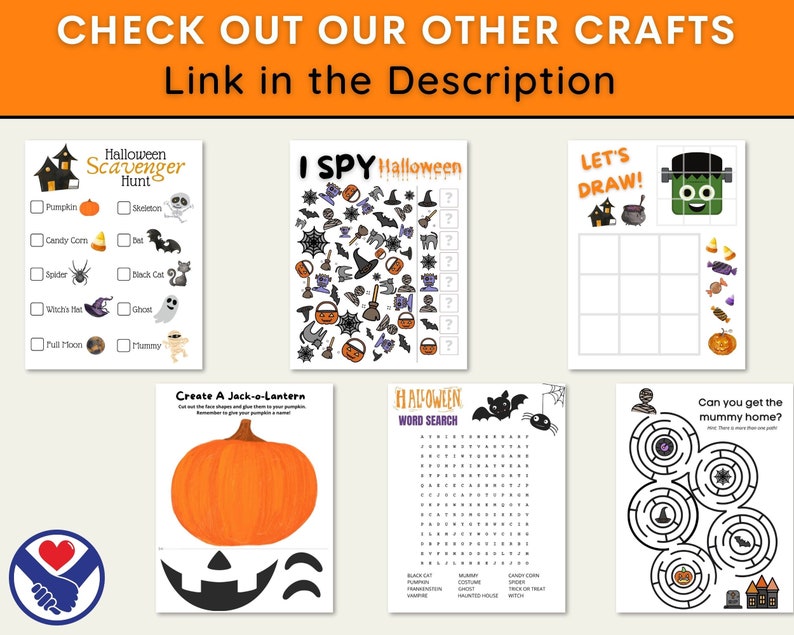 Halloween Jack-O-Lantern Activity Sheets Pumpkin Toddler Printable DIY Pumpkin Craft Preschool Shapes Activity Toddler Busy Book image 8