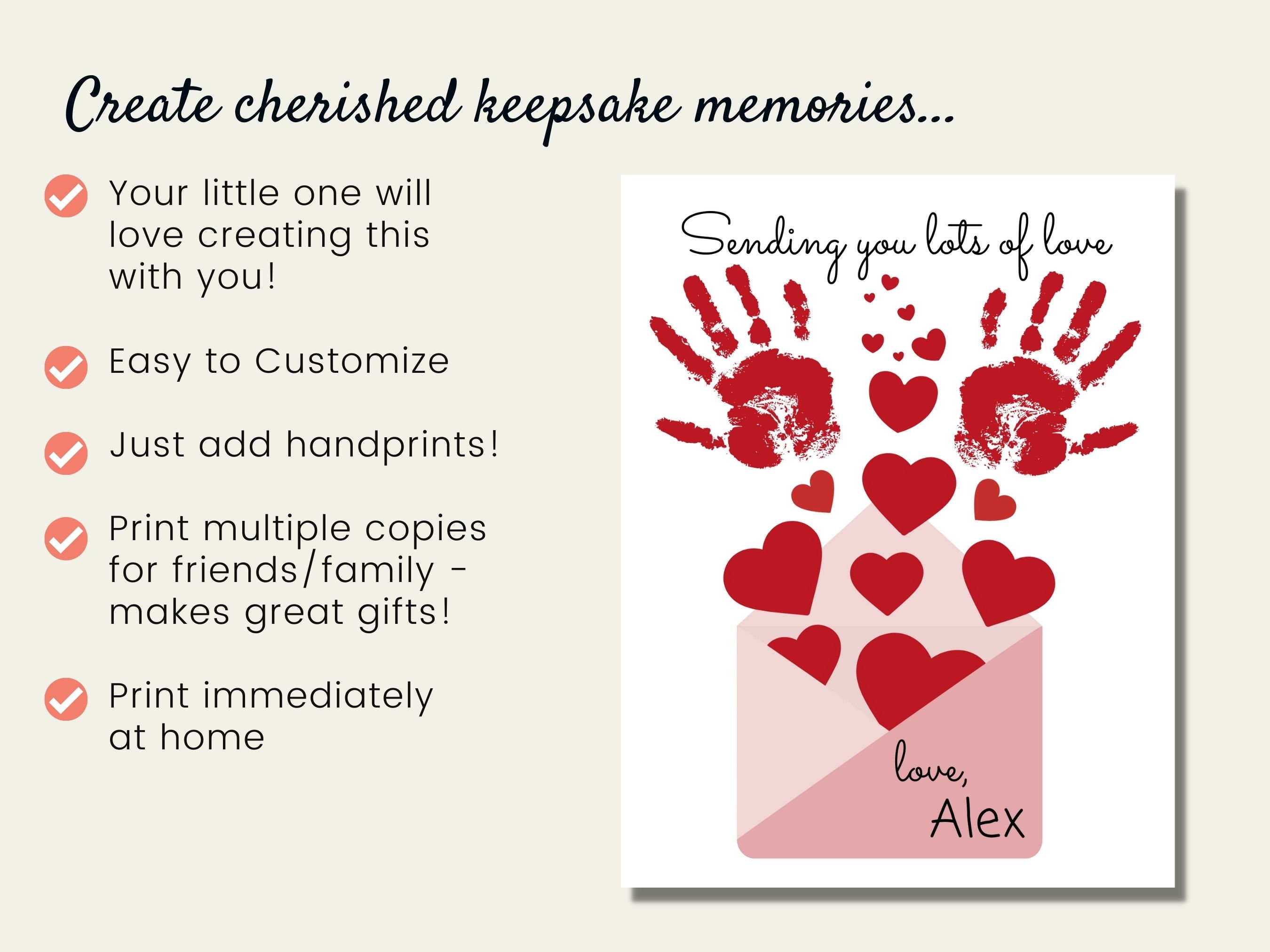 Valentine Mail With Hearts Handprint Art Craft DIY Valentine Crafts for  Kids Preschool Craft Personalized Gift for Grandma 