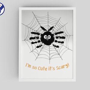 Halloween Spider Handprint Art | Cute Spider Handprint Printable Craft | Toddler Halloween Craft | Handprint Art Keepsake