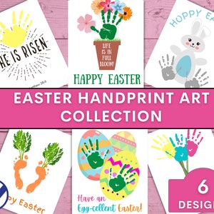 Easter Handprint Art | DIY Printables for Kids | Bible School Crafts | Handprint Art for Grandma | Handprint Gifts