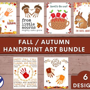 Autumn Fall Handprint Art Bundle | Handprint DIY Craft | Crafts for Kids | Personalized Gifts for Grandma | Keepsake Art