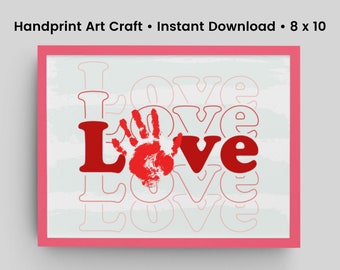 Valentine Love Handprint Art Craft | DIY Valentine Crafts for Kids | Preschool Craft | Personalized Gift for Mom