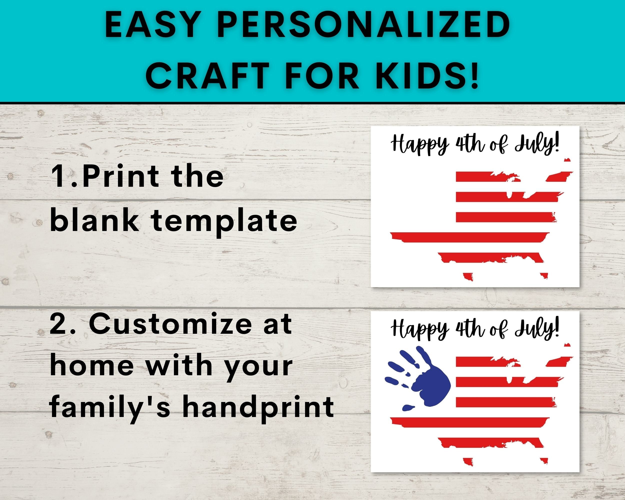 Handprint Event Map 4th of July Map of the United States Flag Handprint Art | 4th of July ...