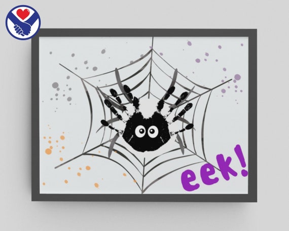 Halloween Spider Handprint Art Cute Spider Printable Craft | Etsy