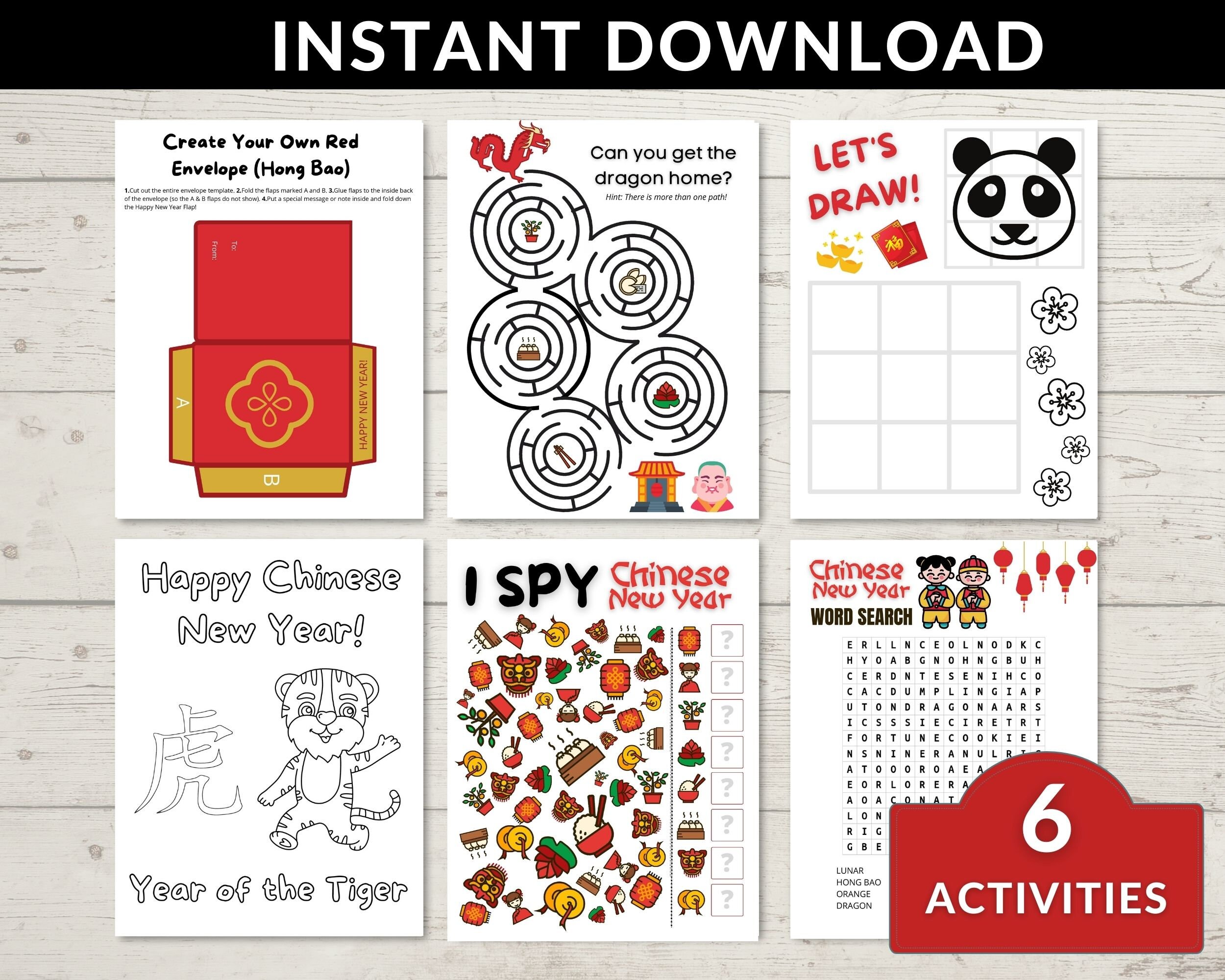 2022 Chinese New Year Printable Lunar New Year Coloring 