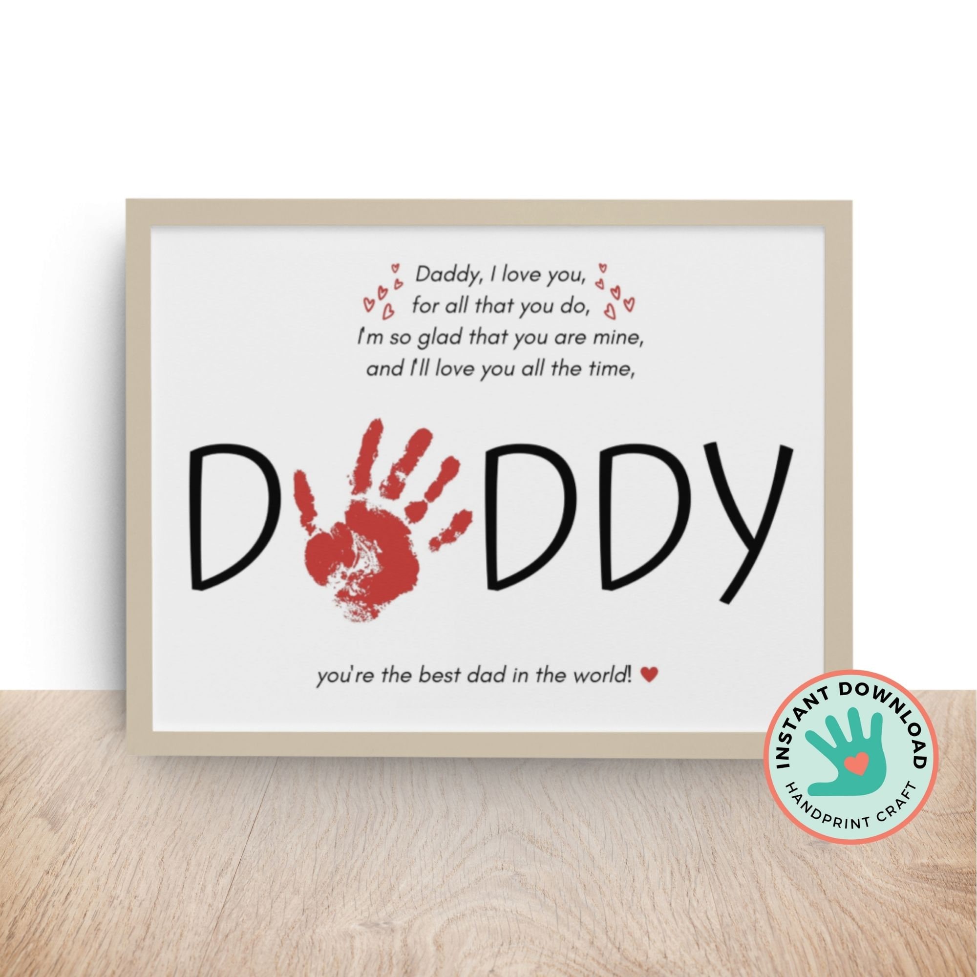 Handprint Art Craft I Love You Daddy Poem DIY Personalized Gift for Dad ...