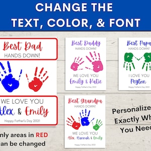EDITABLE Best Dad Hands Down Printable Handprint Art | DIY Father's Day ...