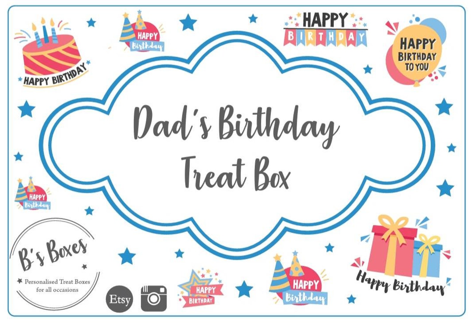 DAD BIRTHDAY treat box Personalised Letterbox Chocolate Box Etsy