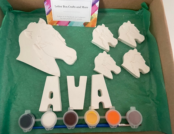 Paint your own horse , craft kit, personalised birthday gift, horse birthday, horse gift, painting kit, gift for kids, crafts for kids