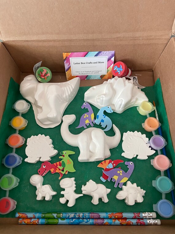 PAINT YOUR OWN Dinosaur Box Personalised Visual Arts Painting