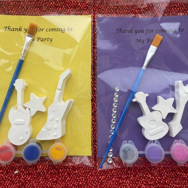 Rock star party bags, Rock party guitar party, music party bags, Children’s party bags, personalised party bags