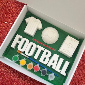 Football gift for children, paint your own name, birthday gift for children, craft kit for children, personalised football gift box