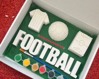 Football gift for children, paint your own name, birthday gift for children, craft kit for children, personalised football gift box