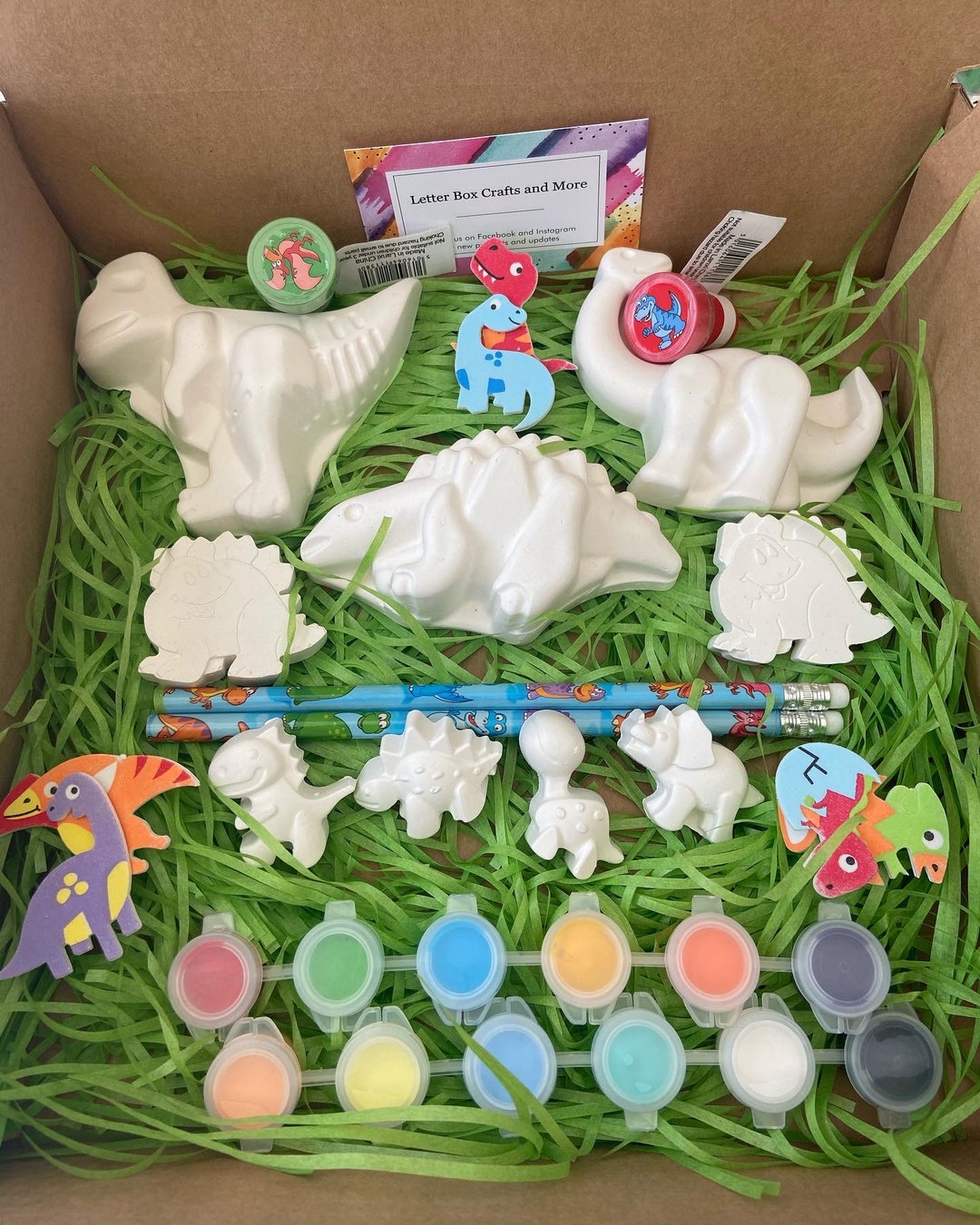 Dinosaur Gift Box Paint Your Own Dinosaur Dinosaur Craft Etsy