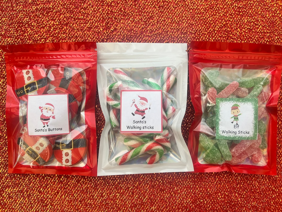Christmas Novelty Sweetssanta Buttonssanta Walking Etsy UK