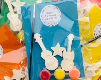 Rock star party bags, Rock party , guitar party, music party bags, Children’s party bags, personalised party bags, paint your own