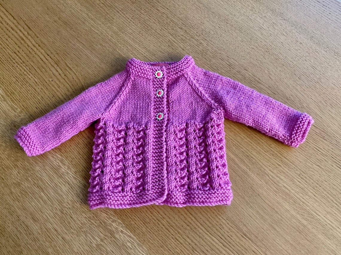 SYLVANIA Purple Baby Girl Cardigan Colorful Newborn Pink Etsy UK