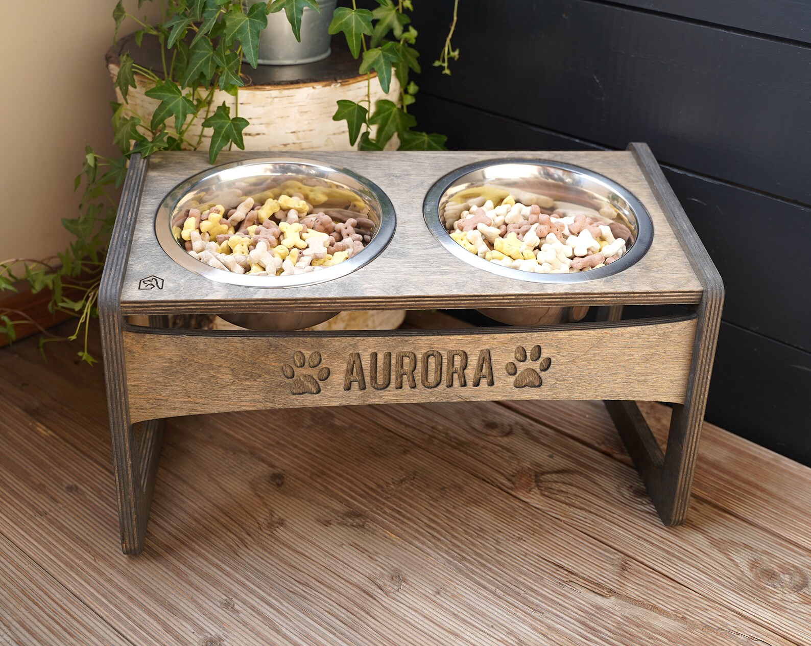 Double Raised Dog Bowls Feeder Elevated Dog Food Stand Dog Etsy
