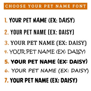 Choose a font for engraving dog name