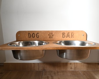Soportes elevados XL para comederos de perros, comedero flotante elevado, cuencos para perros para montaje en pared, soporte para cuencos individuales o dobles personalizados de 2,5 l / 10 tazas