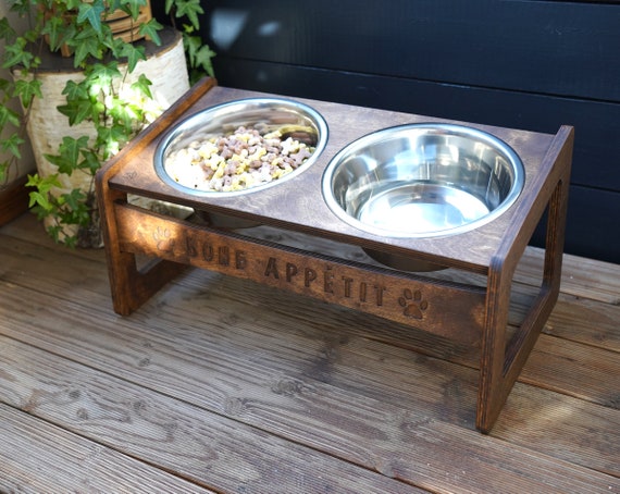 Raised Dog Bowls Stand, Elevated Dog Feeder, Dog Feeding Station, Custom  Double Large Dog Bowl Stand 1.6L or 6.8 Cups 