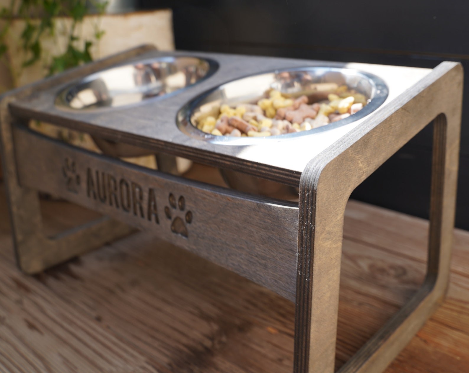 Double Raised Dog Bowls Feeder Elevated Dog Food Stand Dog Etsy