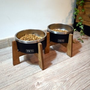 double wood stand for rtic bowls