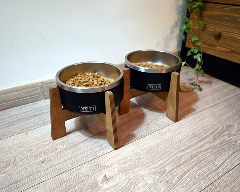 double wood stand for rtic bowls