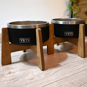 Double YETI Dog Bowls Stand, Raised Elevated Food Feeder, Feeding Station for YETI, RTIC - Bowl is not included.