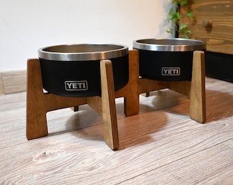 Double YETI Dog Bowls Stand, Raised Elevated Food Feeder, Feeding Station for YETI, RTIC - Bowl is not included.