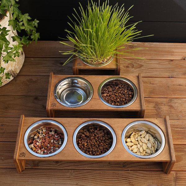 Double Cat Bowl Etsy