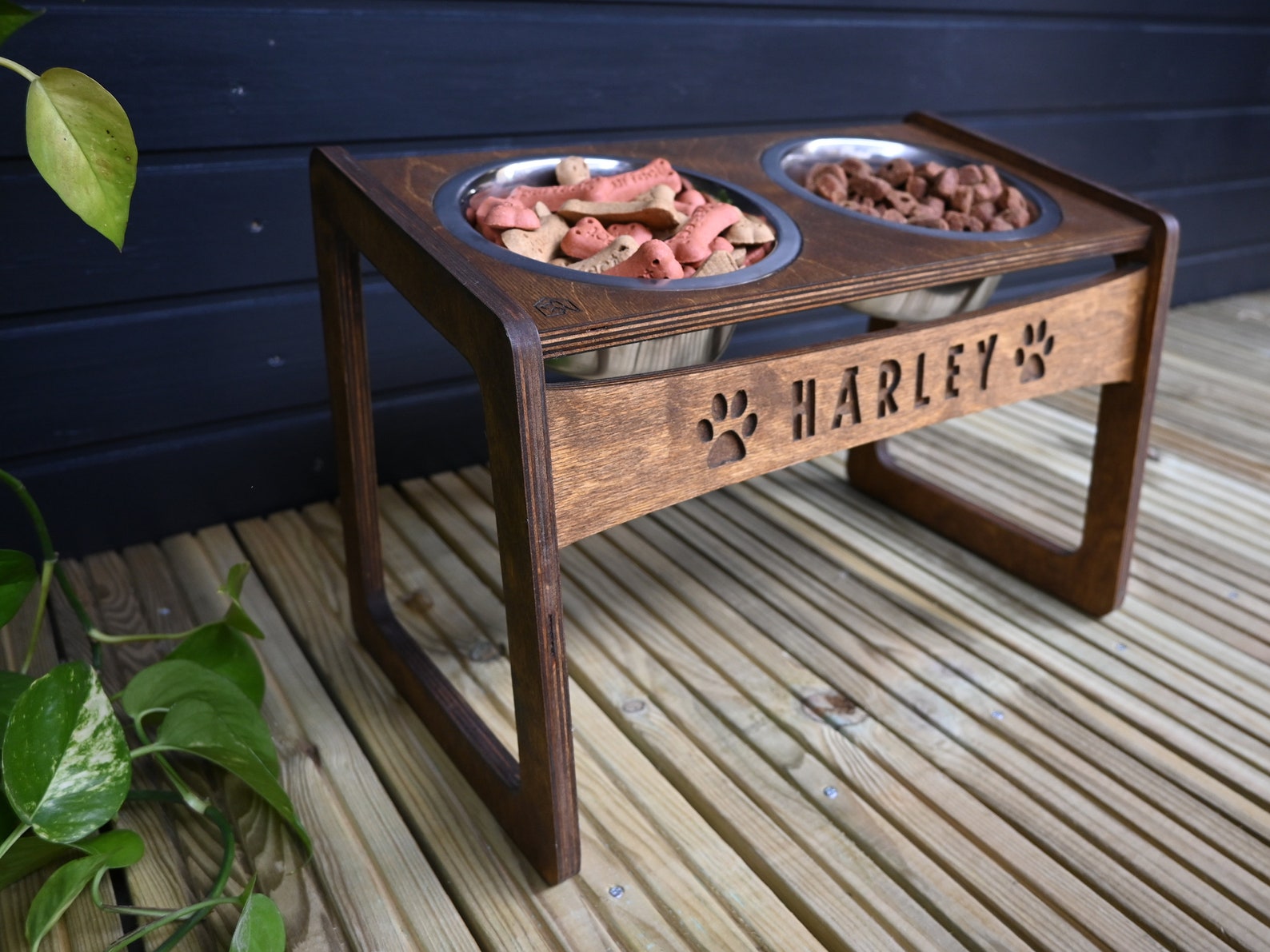 Double Raised Dog Bowls Feeder Elevated Dog Food Stand Dog Etsy