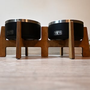 double wood stand for yeti bowls