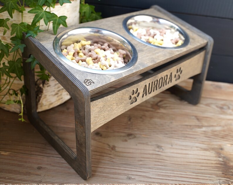 Double Raised Dog Bowls Feeder Elevated Dog Food Stand Dog Etsy