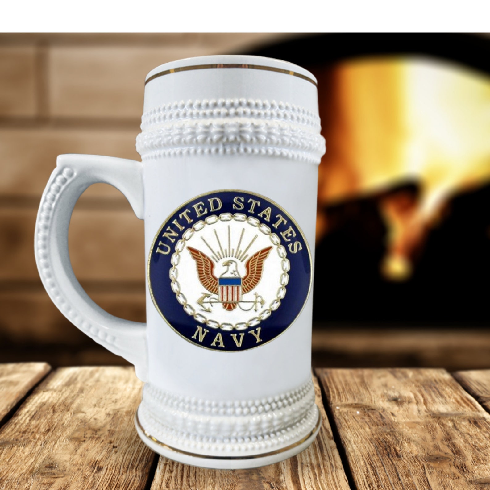Personalized Military Beer Stein Ceramic Military Logo Beer Etsy