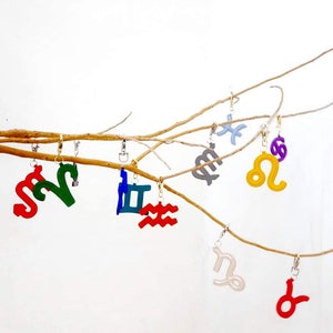 Skórzana zawieszka na klucze ze znakiem zodiaku, brelok ze znakiem zodiaku, skórzany breloczek ze znakiem zodiaku, skórzany breloczek ze znakiem zodiaku
