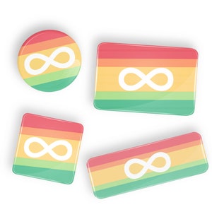 Autism Pride Flag pin badge button or magnet