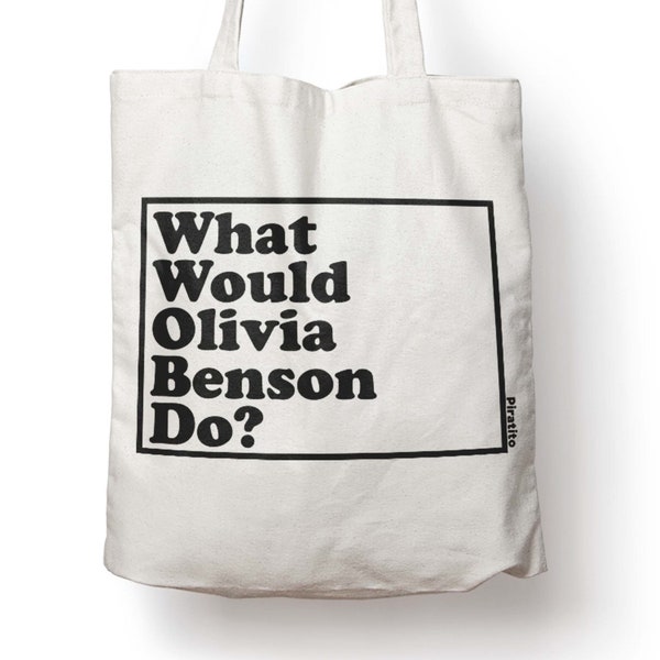 Olivia Benson Law and Order SVU natural heavy-duty canvas cotton tote bag shopper tote-bag