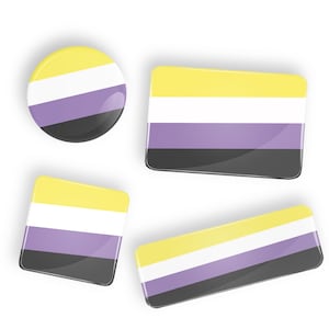 Insigne non binaire du drapeau de la fierté Enby, bouton ou aimant LGBT lgbtq lgbtqi lgbtqia