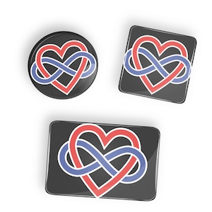 Polyamory Symbol Pin Abzeichen Button oder Magnet LGBT lgbtq lgbtqi lgbtqia