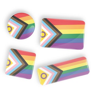 Intersex Progress Pride Flag pin badge button or magnet LGBT lgbtq lgbtqi lgbtqia