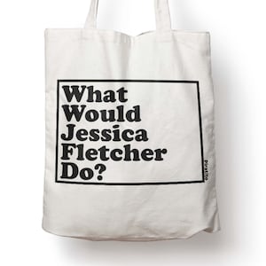 Jessica Fletcher, Murder She Wrote natural heavy-duty canvas cotton tote bag shopper tote-bag