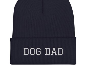 embroidered DOG DAD beanie, dog dad cap, dog gifts for men, dog dad hat, Christmas gifts for dog owners, dog dads, matching dog stuff