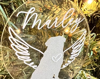 Pug Angel Ornament, Pug Memorial Ornament, Personalized Pug Memorial Gift, Angel Pug With Wings, Pug Memory Ornament, Pug Dog Remembrance