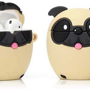 Pug Airpod Case, AirPods Pro Case, Pug Gift, Pug Lover Gift, Pug Mom, Pug Dad, Pug Owner, Cute Pug Accessory, Pug Stuff, Christmas Pug Desk