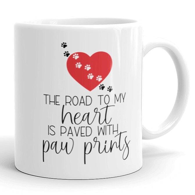 Personalized Decal For Dog Lovers-The Road To My Heart Is Paved With Paw Prints P65169766