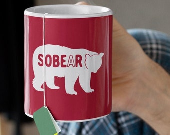 Sober Bear Mug: Sobriety Gift, AA Gift