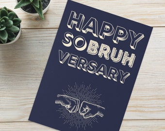 Happy So-Bruh-Versary Sobriety Card: AA Gifts for Men
