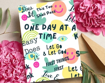 Sober Affirmations Card | AA Anniversary Gift, Encouragement Card